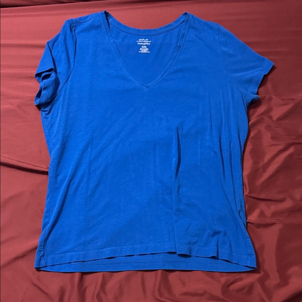 Banana Republic Royal Blue V-Neck Short Sleeve Tee